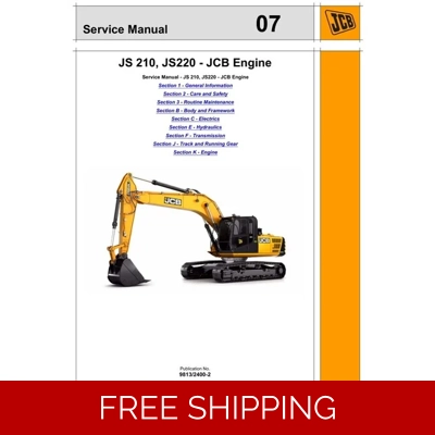 JCB JS 210, JS220 – JCB ENGINE SERVICE REPAIR MANUAL
